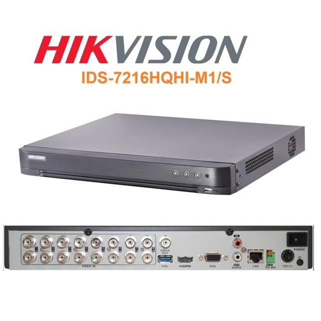 HikVision 16-ch 1080p 1U H.265 AcuSense DVR (iDS-7216HQHI-M1/S)