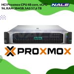 HCI Proxmox CPU 48 core, vCPU 96, RAM 384GB, SAS 57,6 TB