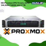 HCI Proxmox CPU 72 core, vCPU 144, RAM 768GB, SAS 57 TB