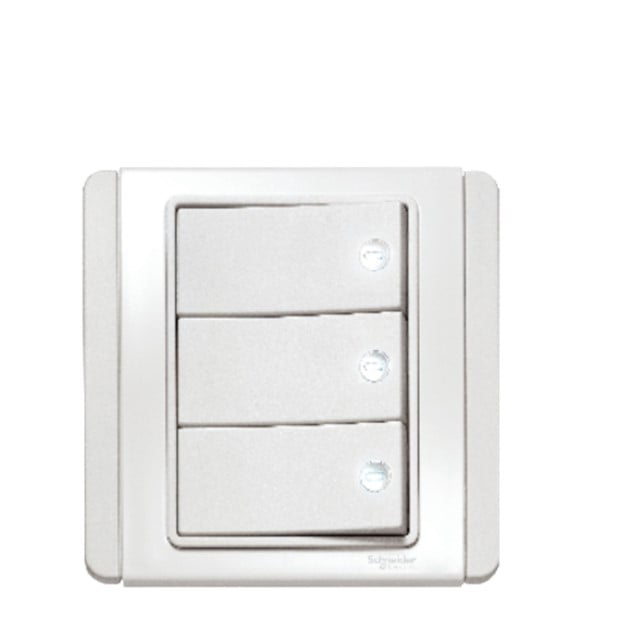 SAKLAR HOTEL 3G 2W NEO E3033H2_EWWW WHITE LED SCHNEIDER