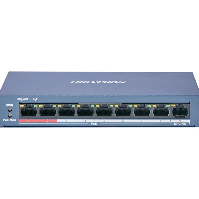 Hikvision 8 Port Fast Ethernet Unmanaged POE Switch 9 (DS-3E0109P-E/M)