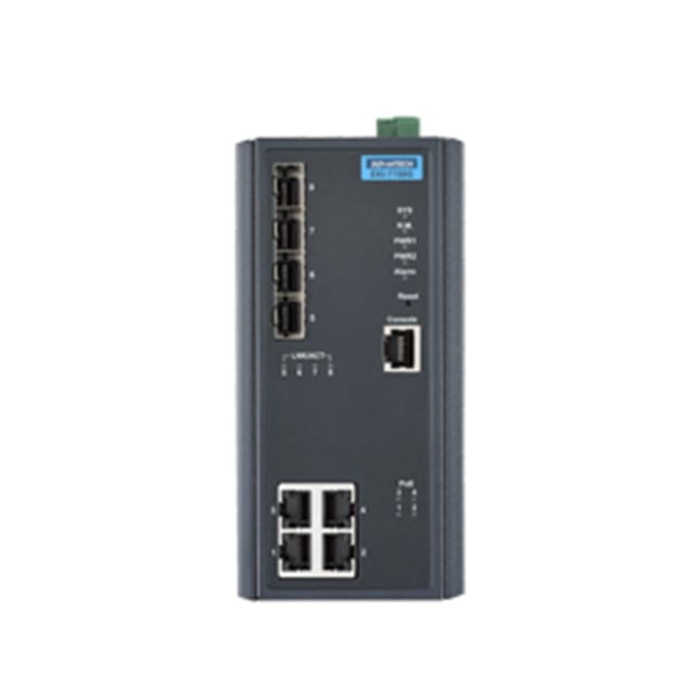 Advantech 4GE + 2G SFP + 2 VDSL2 port Managed Redundant Industrial Switch (EKI-7708G-2FV-AE)