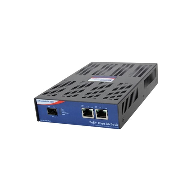 Advantech IMC-490-SFP Standalone PoE+ Media Converter, 1000Mbps, SFP, AC adapter