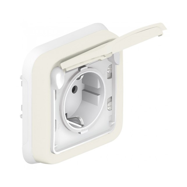 Stop kontak outbouw 16A-250V Plexo White IP55