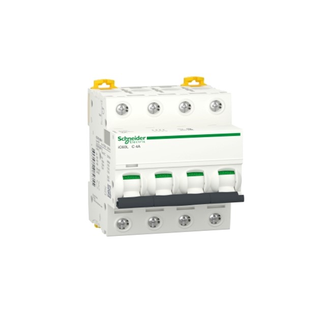 Schneider iC60L - miniature circuit breaker - 4P - 4A - C curve