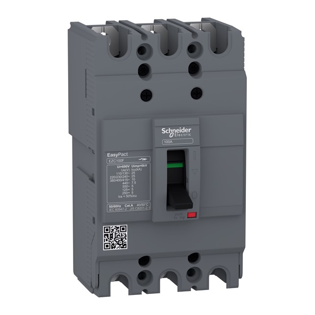 Schneider circuit breaker Easypact EZC100F - TMD - 50 A - 3 poles 3d
