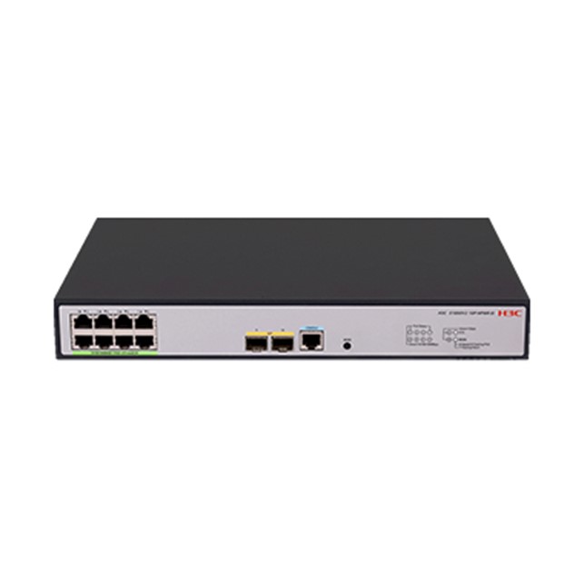 H3C S1850V2-10P-HPWR-EI L2 Ethernet Switch with 8*10/100/1000BASE-T PoE+ Ports (AC 125W) and 2*1000BASE-X SFP Ports,(AC)