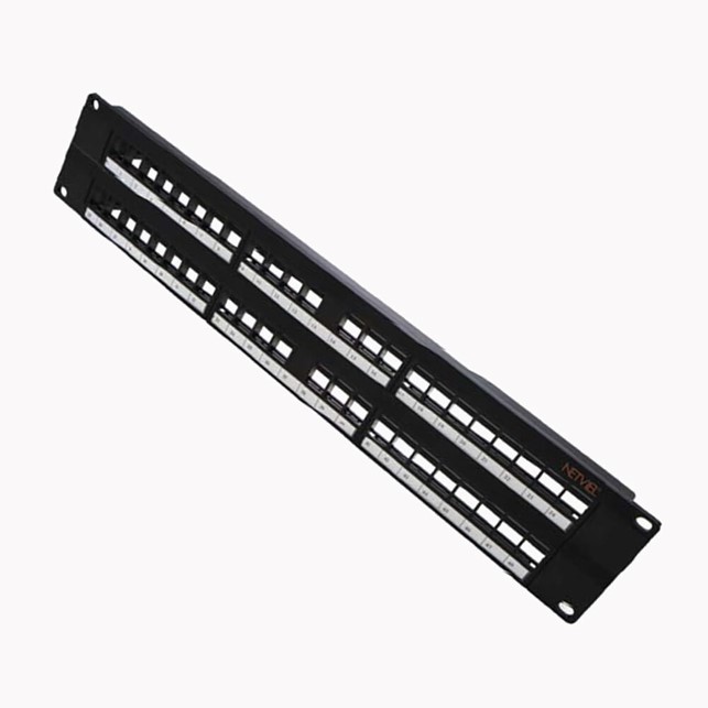 NETVIEL® UTP DISCRETE patch panel loaded 48 ports CAT6 NAVY BLUE COLOR