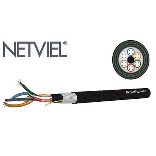 Netviel 8 Core OM3 Multimode, Outdoor DIRECTDEPTH Direct Buried Armoured, Double Jacket 50/125um MULTILOOSETUBE