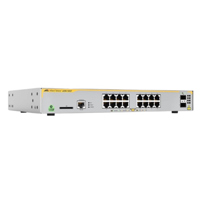 Allied Telesis L2+ switch with 16 x 10/100/1000T ports and 2 x 100/1000X SFP ports. (AT-x230-18GT-50)