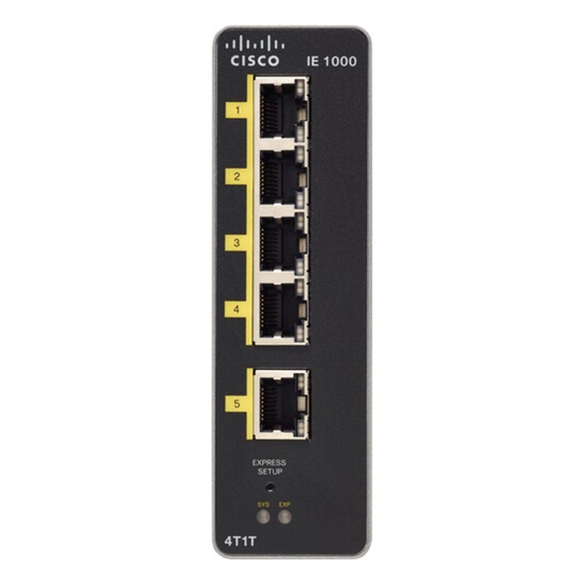 Cisco IE-1000 GUI Based L2 switch, 5 FE copper ports (IE-1000-4T1T-LM)