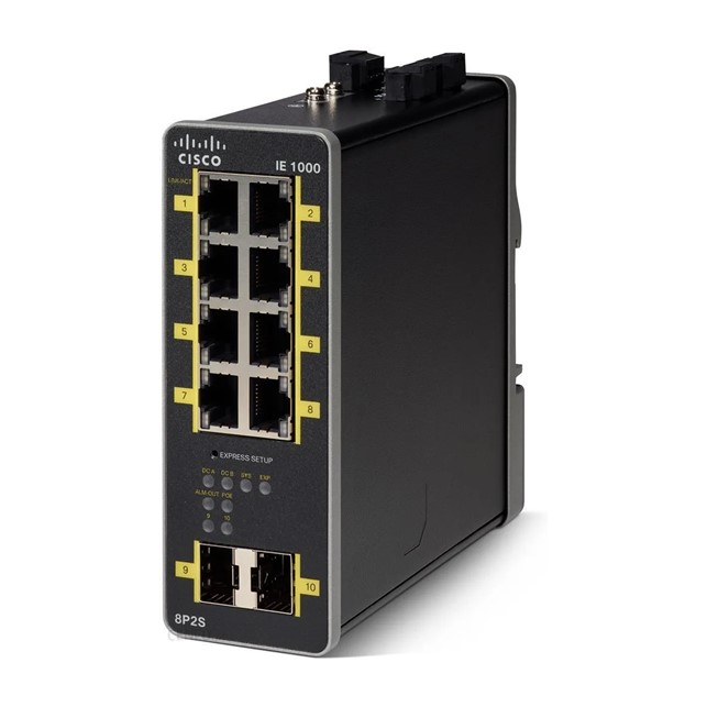 Cisco IE-1000 GUI based L2 PoE switch, 2 GE SFP, 8 FE copper ports (IE-1000-8P2S-LM)