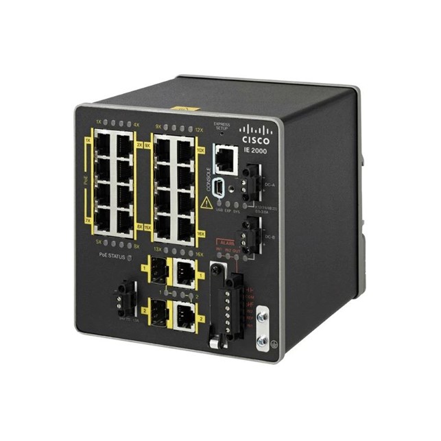 Cisco IE2000 with 16FE Copper, 2GE SFP/T & 2FE SFP (Enh. Lan Base) (IE-2000-16TC-G-N)