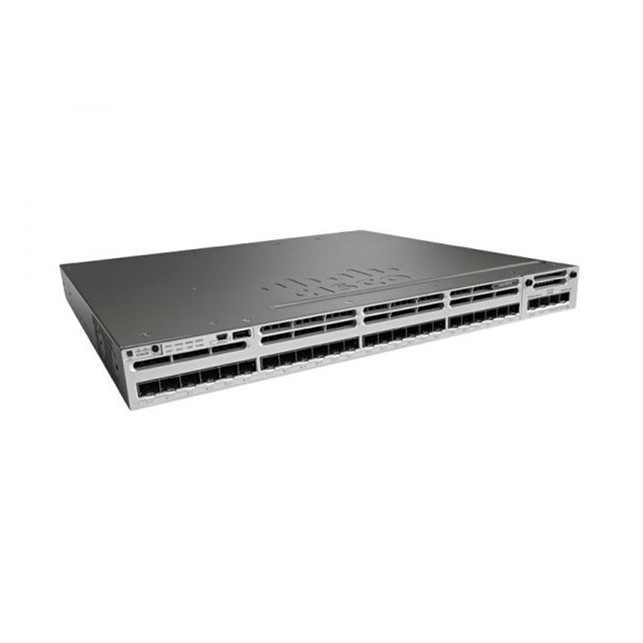Cisco Catalyst WS-C3850-24S-E switch, 24 × 10/100/1000 SFP Optical ports (WS-C3850-24S-E)
