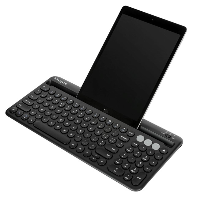 Targus AKB867AP Multi-Device Bluetooth® Antimicrobial Keyboard with Tablet/Phone Cradle