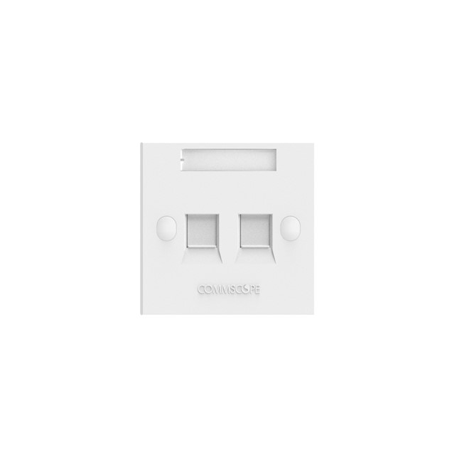 CommScope Faceplate Kit, Universal, Two Port British Standard Style,Shuttered, White (760249251)