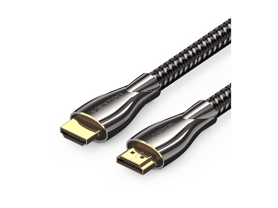 Vention Cotton Braided 4K HDMI Male to Male Cable 15M Black Zinc Alloy Type (ALMBN)