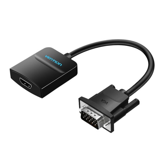 Vention VGA to HDMI Converter with Female Micro USB and Audio Port 0.15M Black (ACNBB)