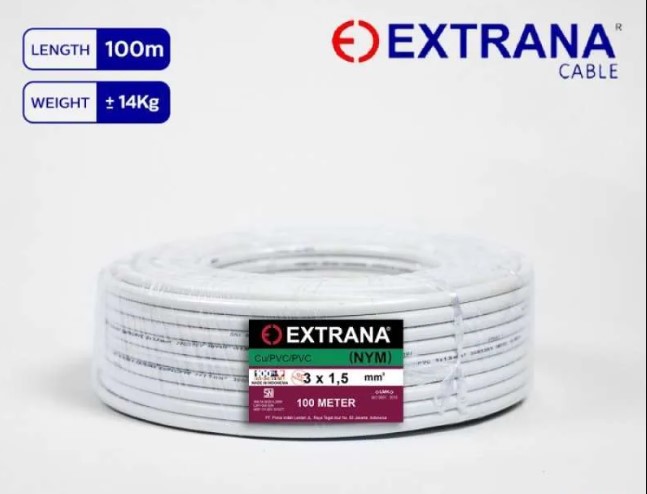 Kabel Listrik Extrana 3 x 1.5 mm NYM (100 Meter)