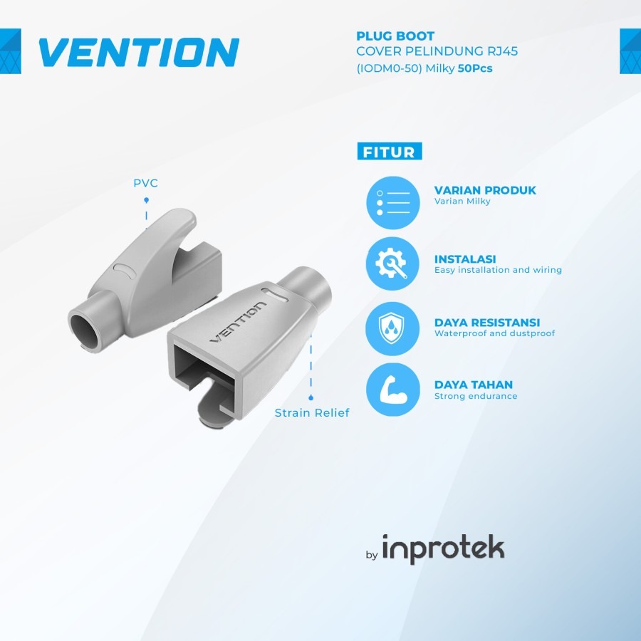 Vention Plug Boot Cover Pelindung RJ45 milky (50 pcs)